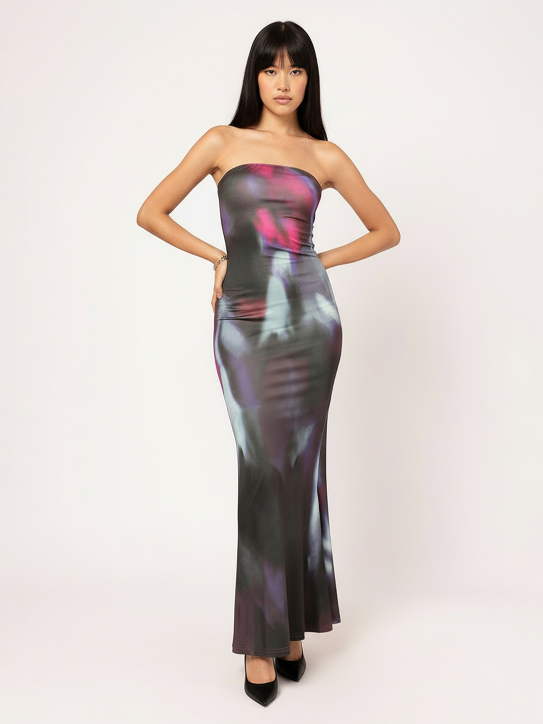 DressBerry Summertime Bliss Printed Bodycon Maxi Dress