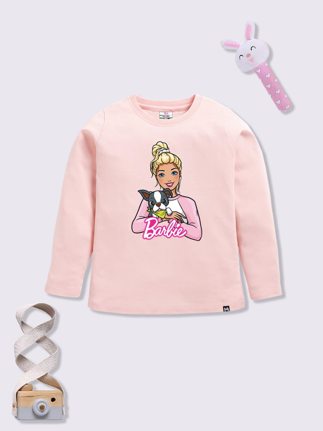 YK X Minute Mirth Girls Barbie Printed Cotton T-shirt