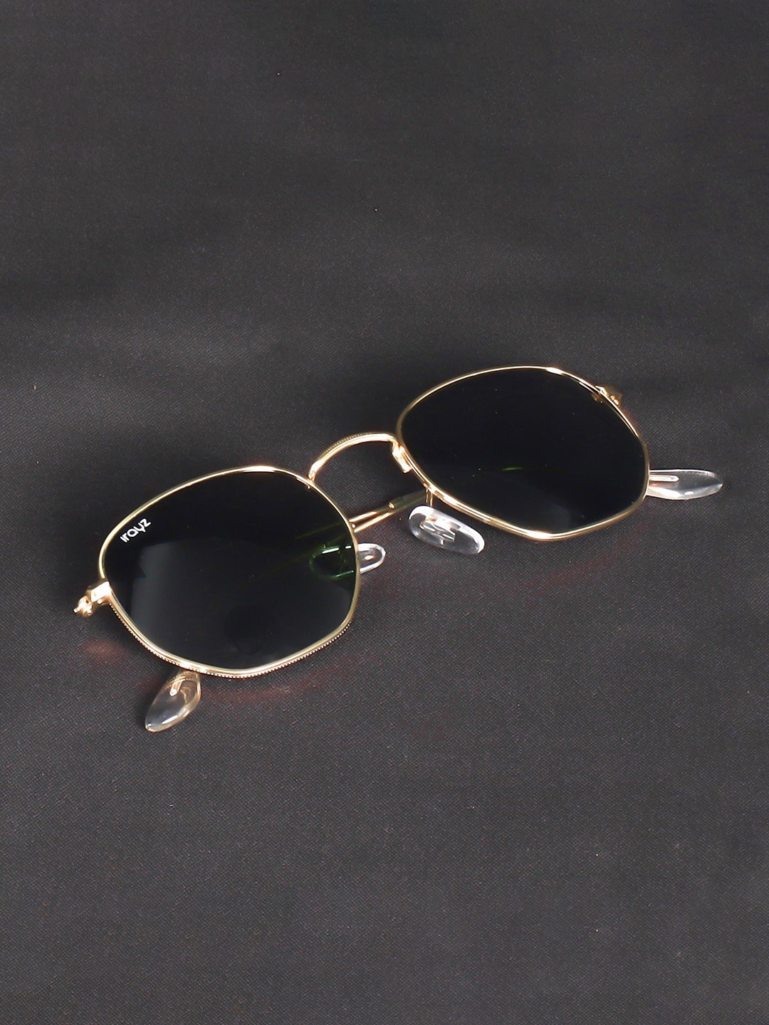 Irayz Unisex UV Protected Hexagon Sunglasses 5073-Gold-Green