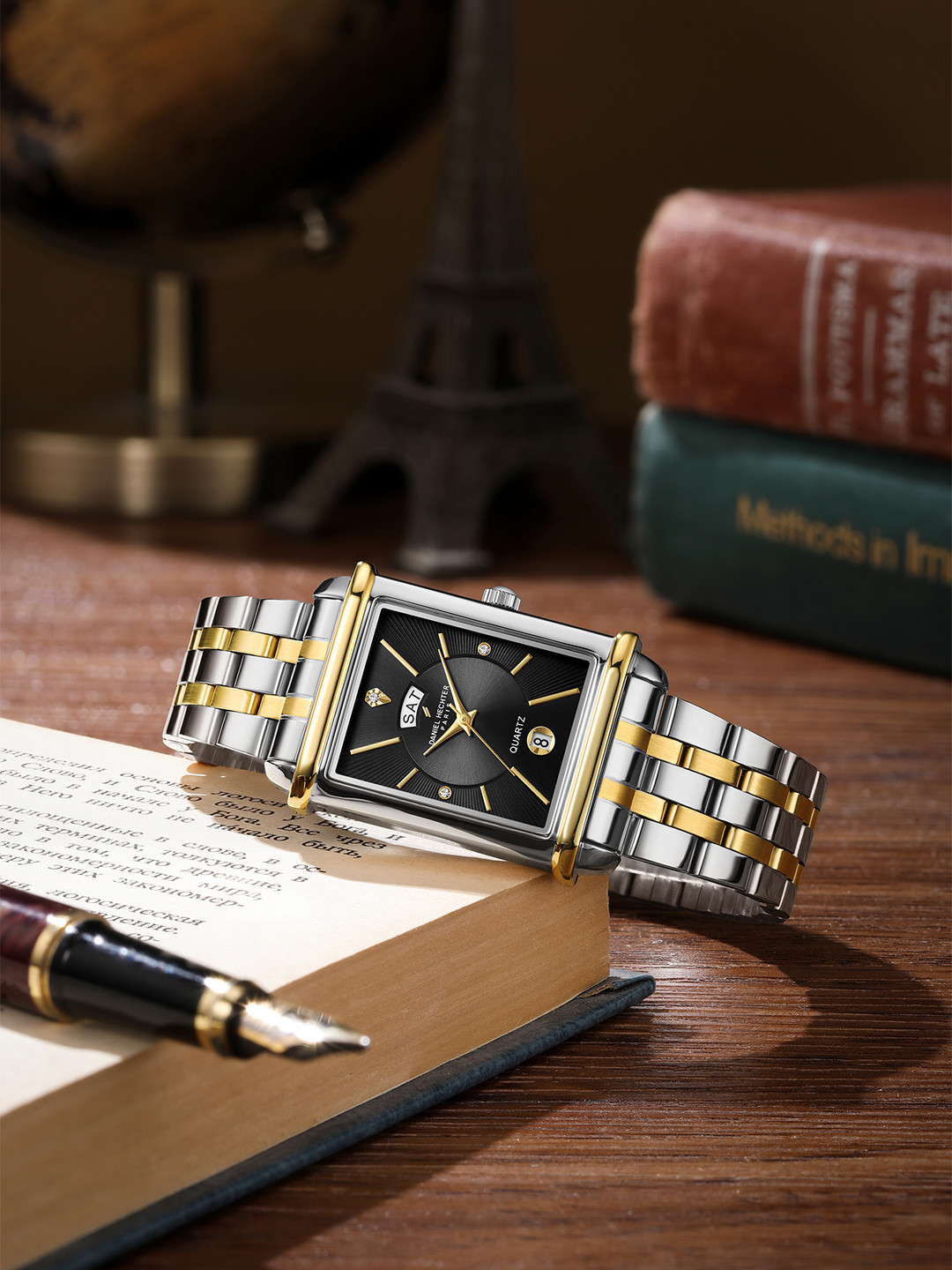 Daniel Hechter Men Square Dial & Stainless Steel Straps Analogue Watch DHM1020-66