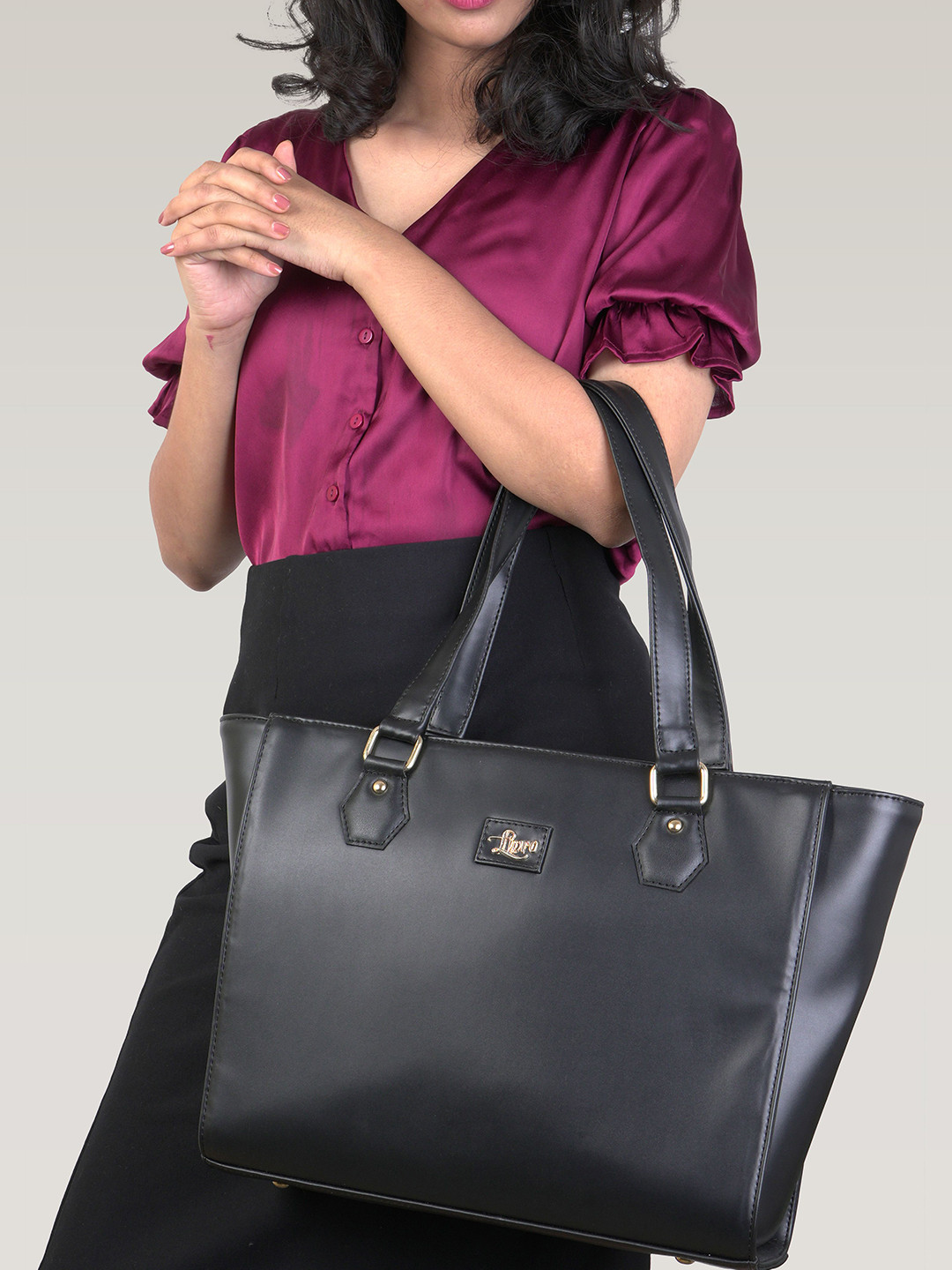 LIVRO Shopper Buckle Detail Tote Bag With Detachable Strap