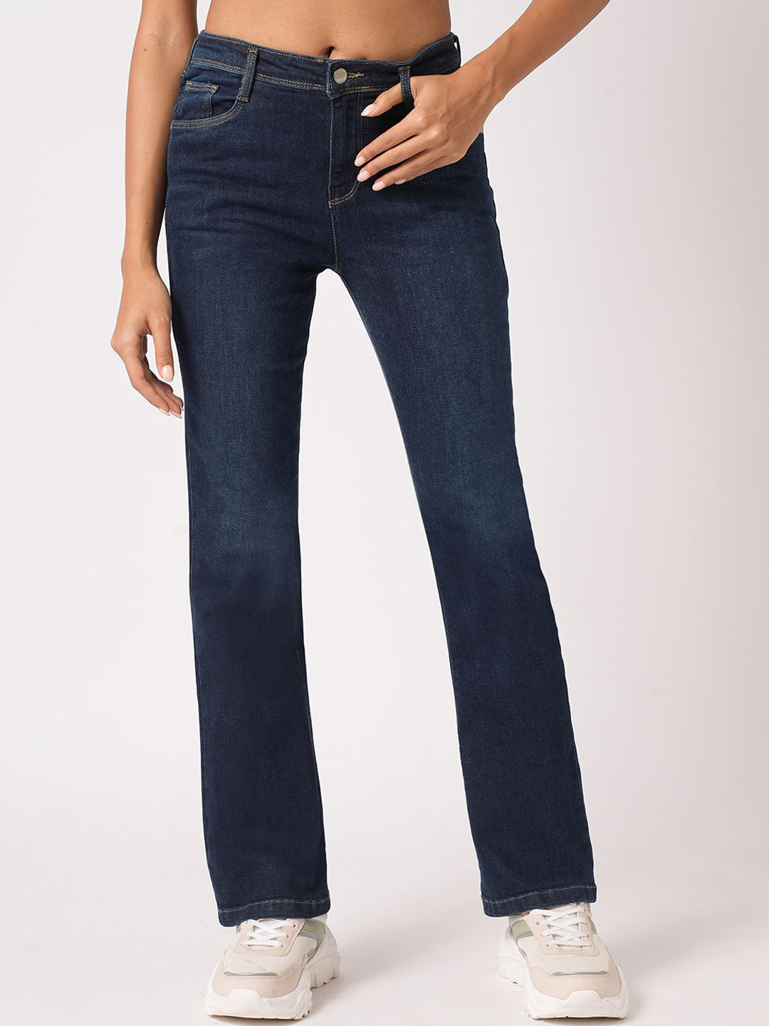 Kraus Jeans Women Bootcut High-Rise Light Fade Jeans