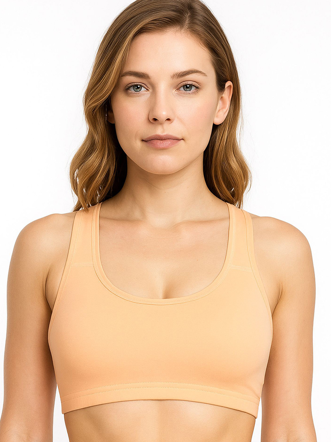SONA Women Full Coverage Non-Wired Workout Bra SONA-SPORT-BRA-012-SKIN-L