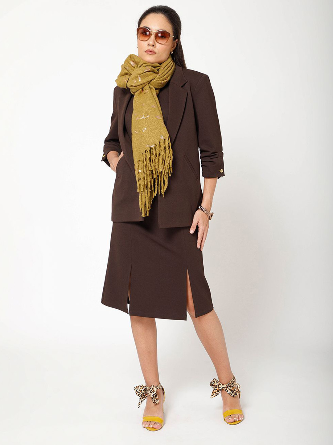 OFFICE & YOU Women Printed Scarf With Foil Print