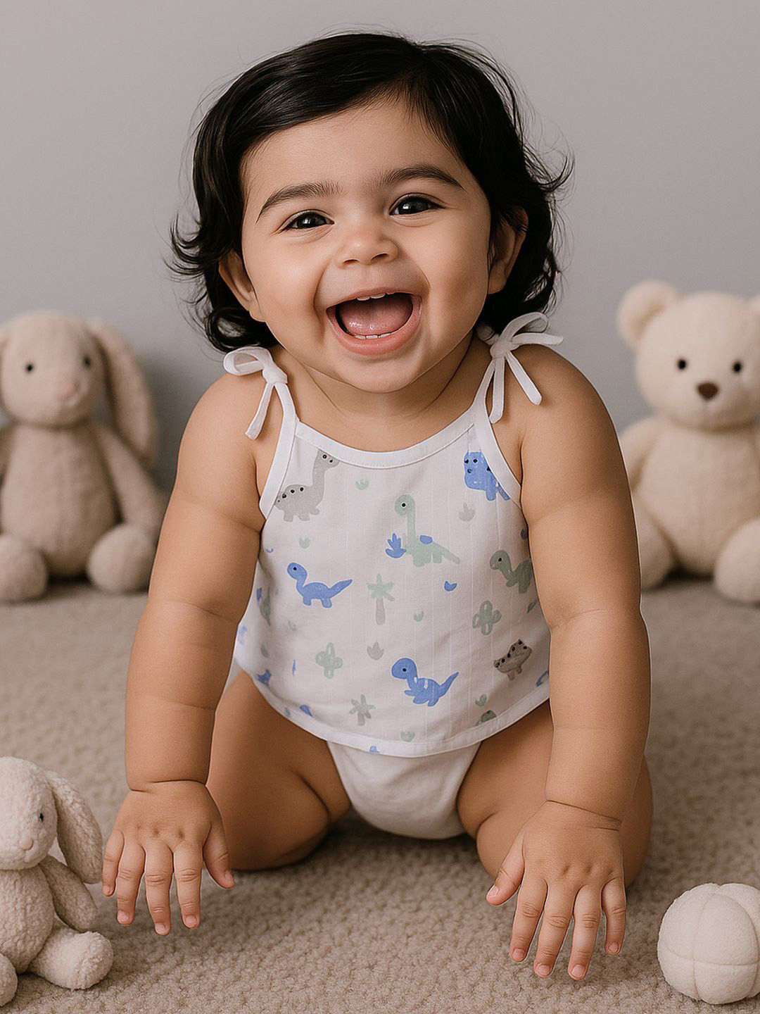 Nuego Kids Dinosaur Print Pure Organic Cotton Muslin Knot Jabla