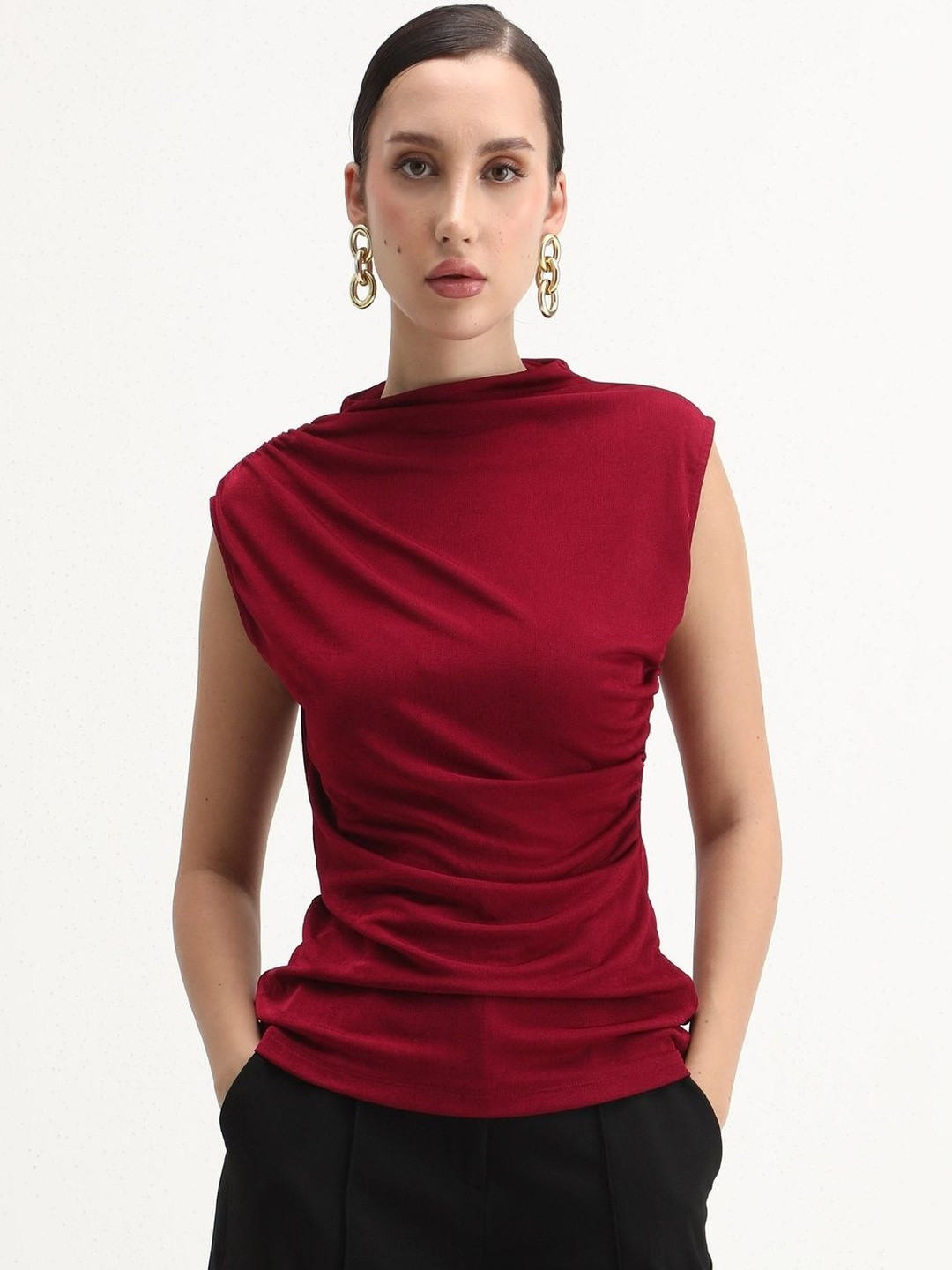 RAREISM Ruched Cotton Top