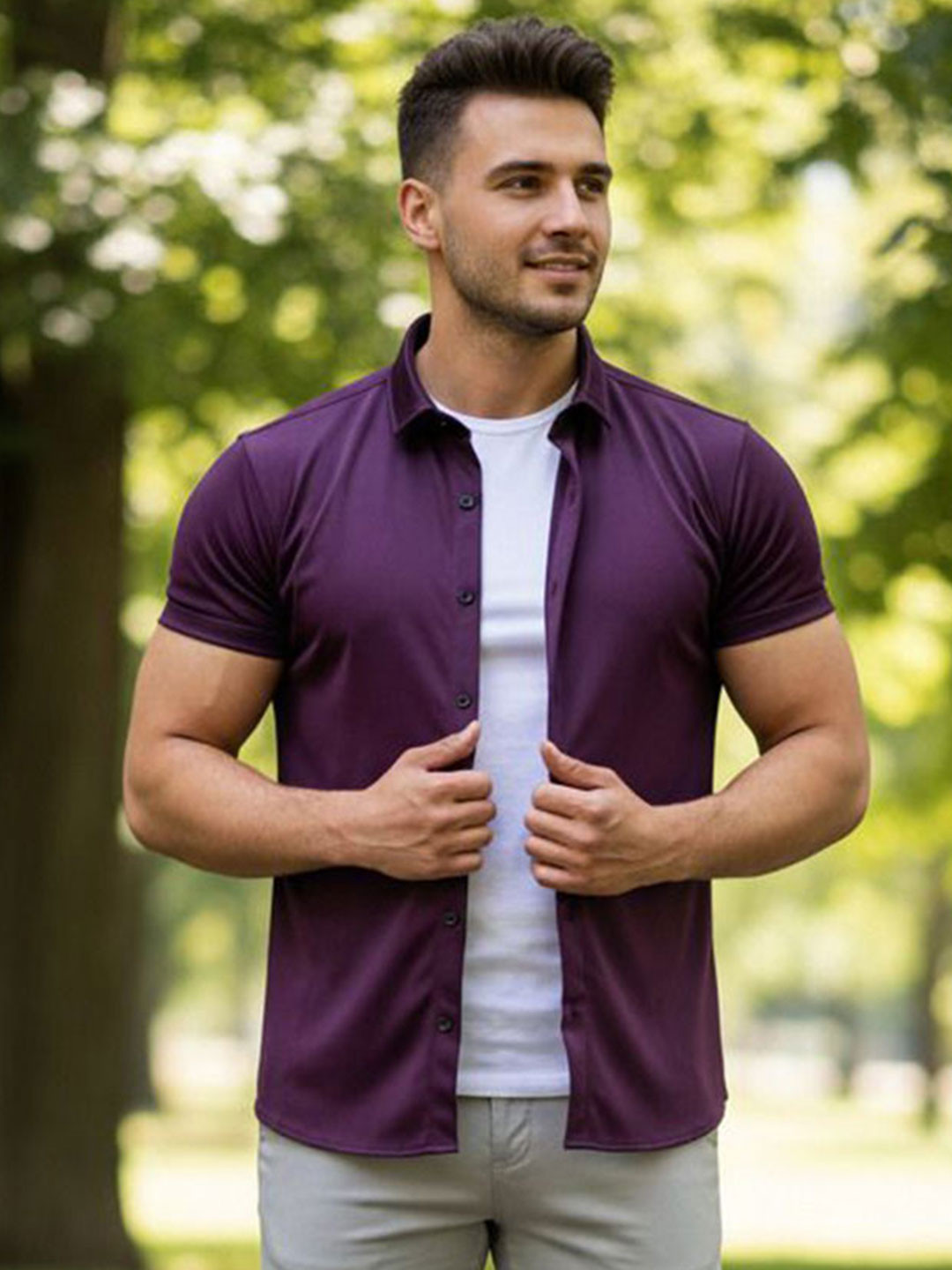 JENSI ENTERPRISE Men Solid Spread Collar Casual Shirt