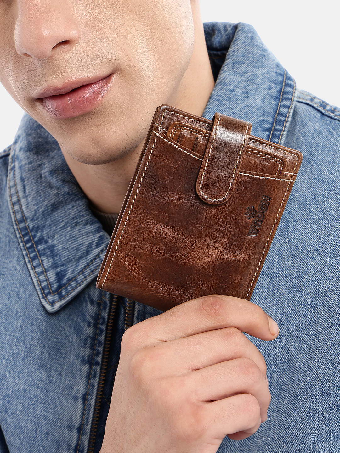 WROGN Men Leather Two Fold Wallet with Card Holder