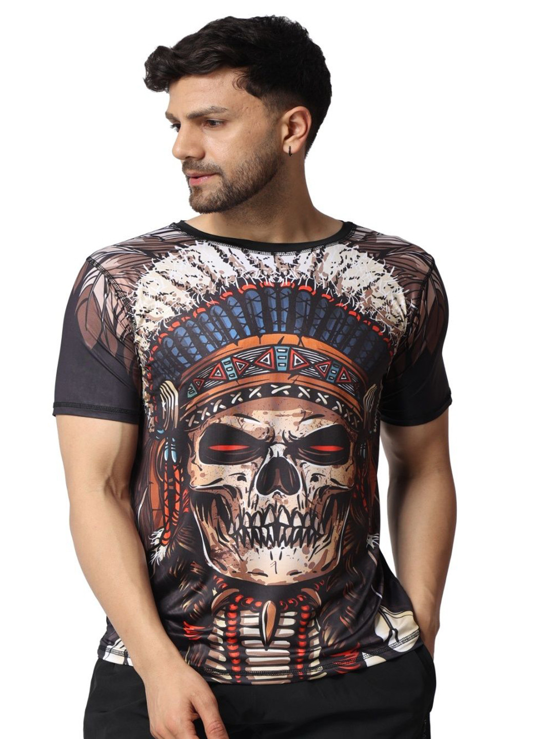 Flirty Soul Men Dri-FIT Skeleton King Prince Printed T-shirt