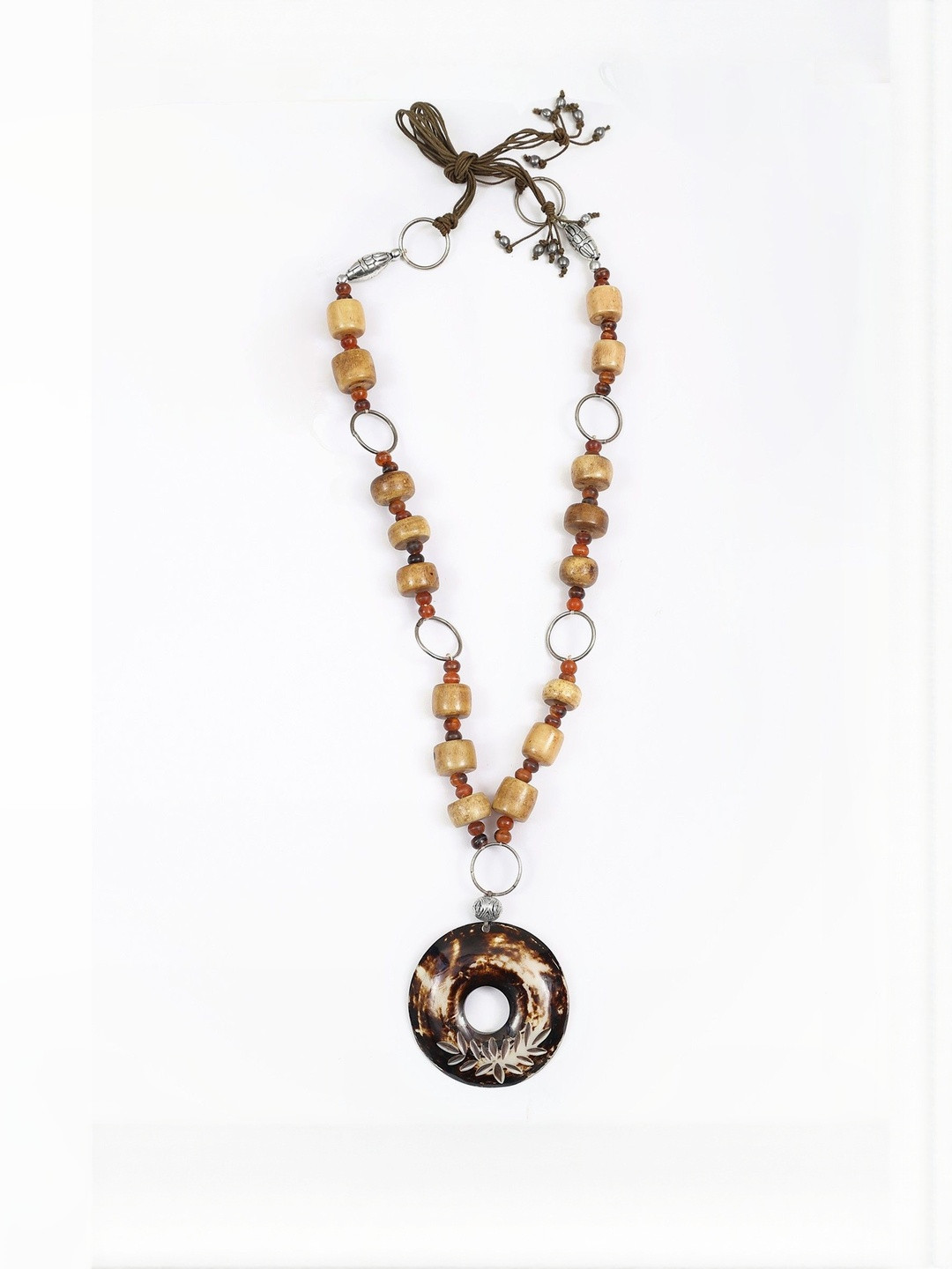 Exotic India Wooden Beaded Long Necklace