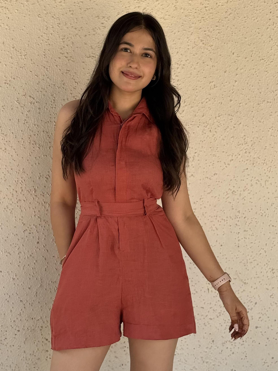 Pratha-house of linen Linen Women Solid Mini Dress