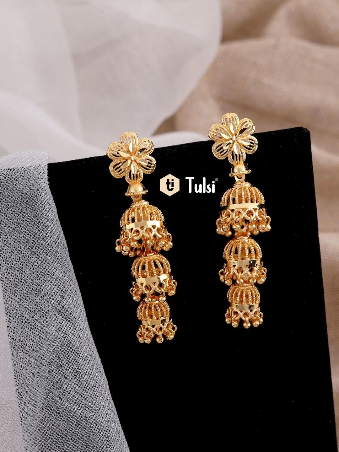 tulsi imitation Dome Shaped Drop Earrings