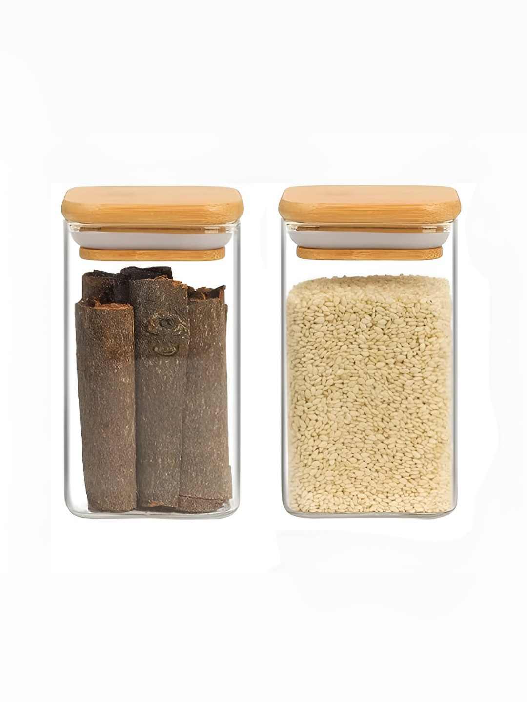 Virtuous 3 Pcs Transparent Airtight Flip Top Glass Jar-0.25L