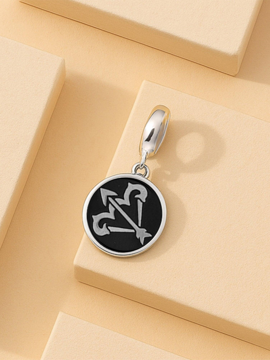 TOUCH925 Unisex Sterling Silver Sagittarius Zodiac Enamelled Pendant