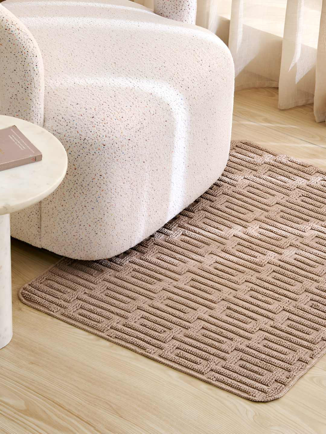 Home Centre Nicolas Knitra Beige Knitted Dhurrie