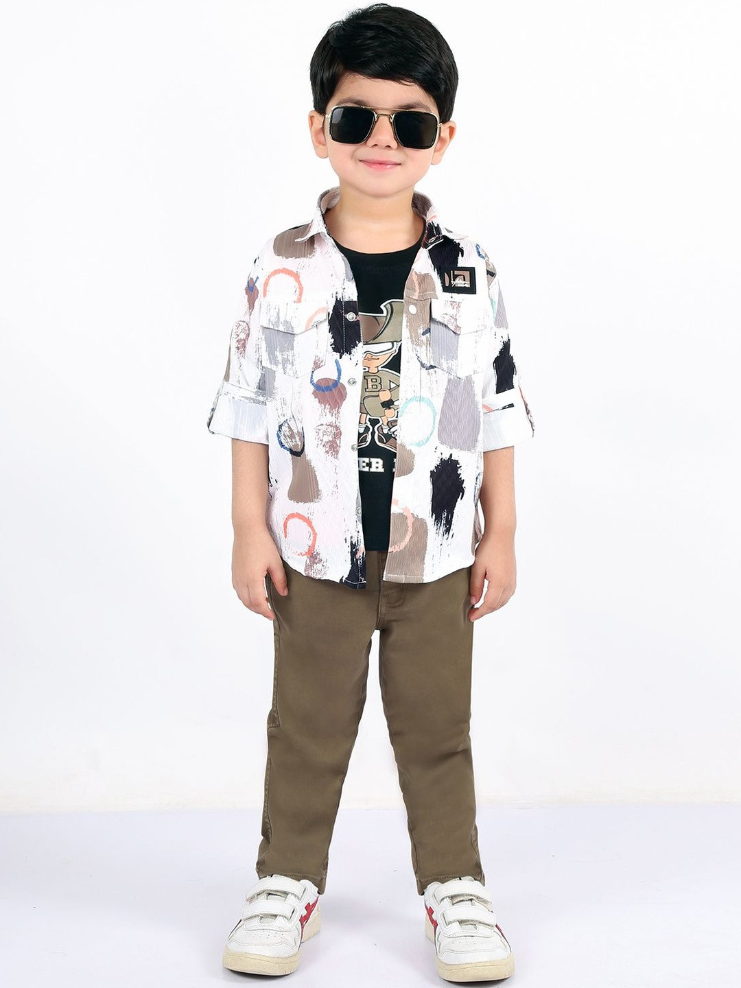 Bad Boys Boys Printed Shirt With T-Shirt & Trousers Pants Clothing Set
