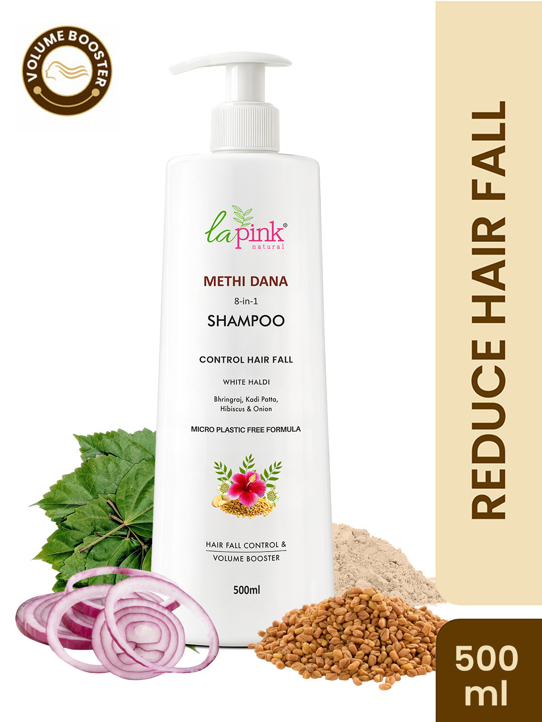 La Pink Methi Dana 8-in-1 Anti Hair Fall Shampoo - 500 ml
