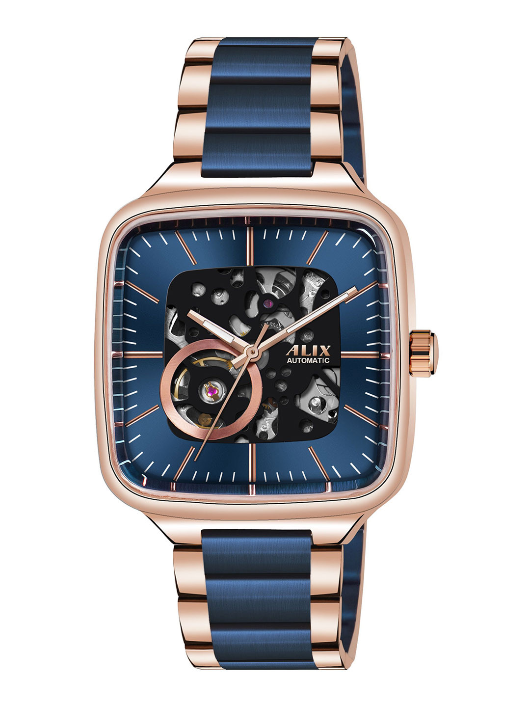 ALIX Men Dial & Stainless Steel Straps Analogue Automatic Watch AL2914_RGBE