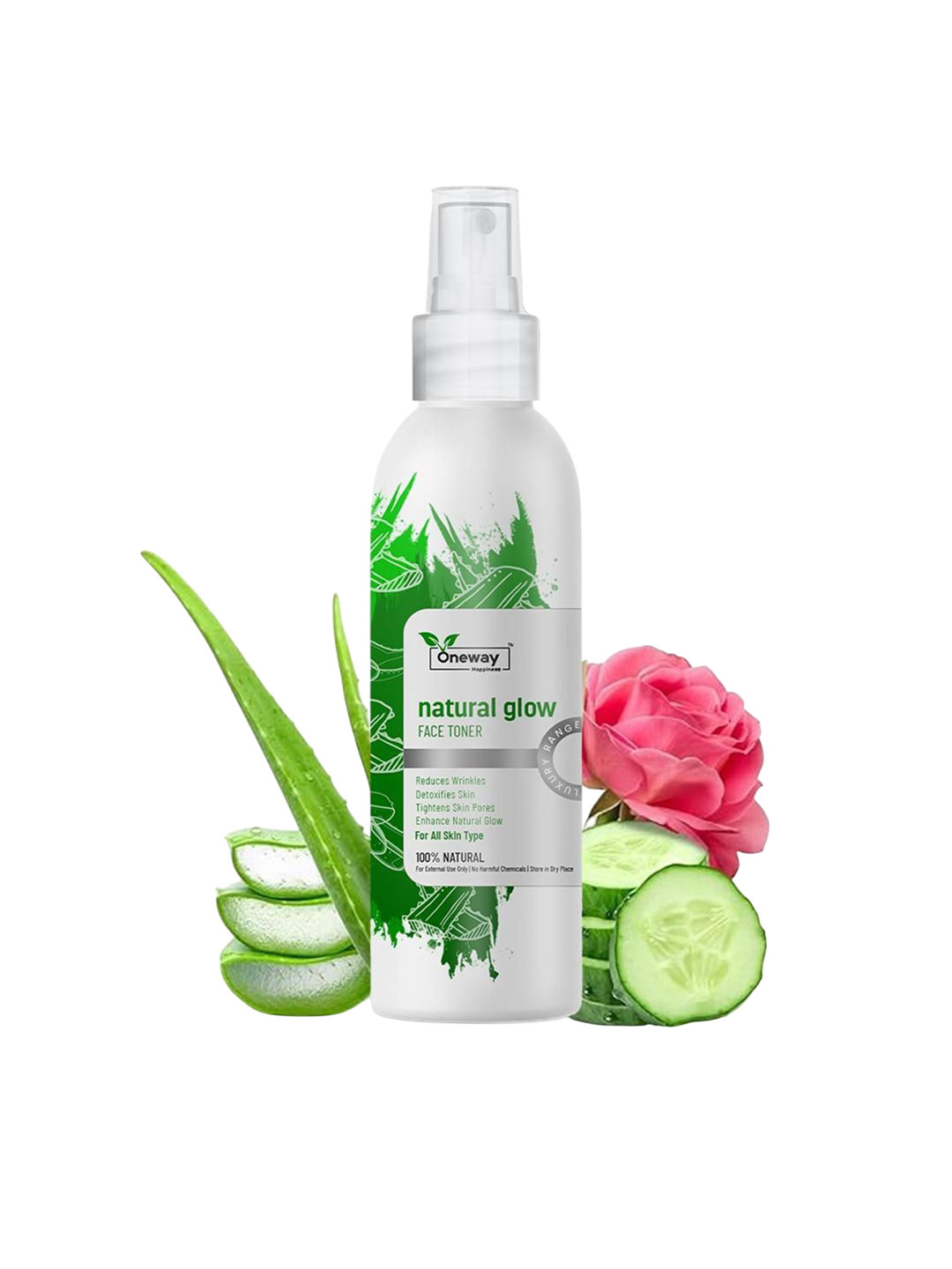 Oneway Happiness Natural Glow Face Toner With Neem & Aloevera - 100 ml
