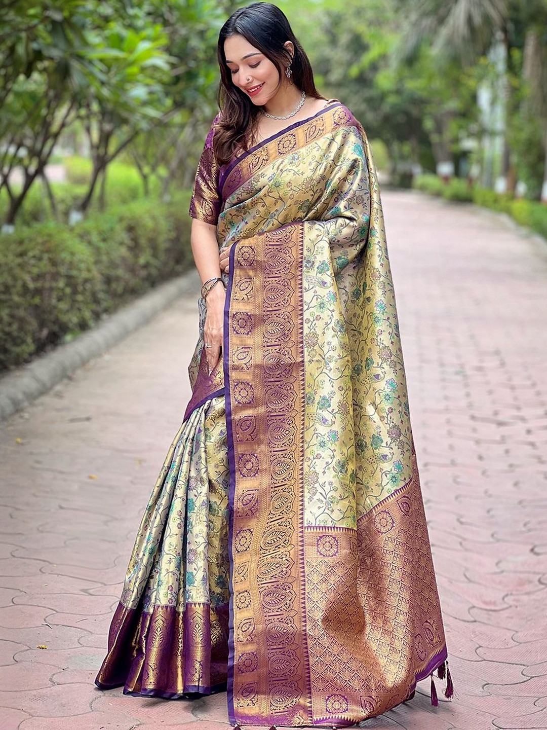 Suha Woven Design Zari Art Silk Handloom Dharmavaram Saree
