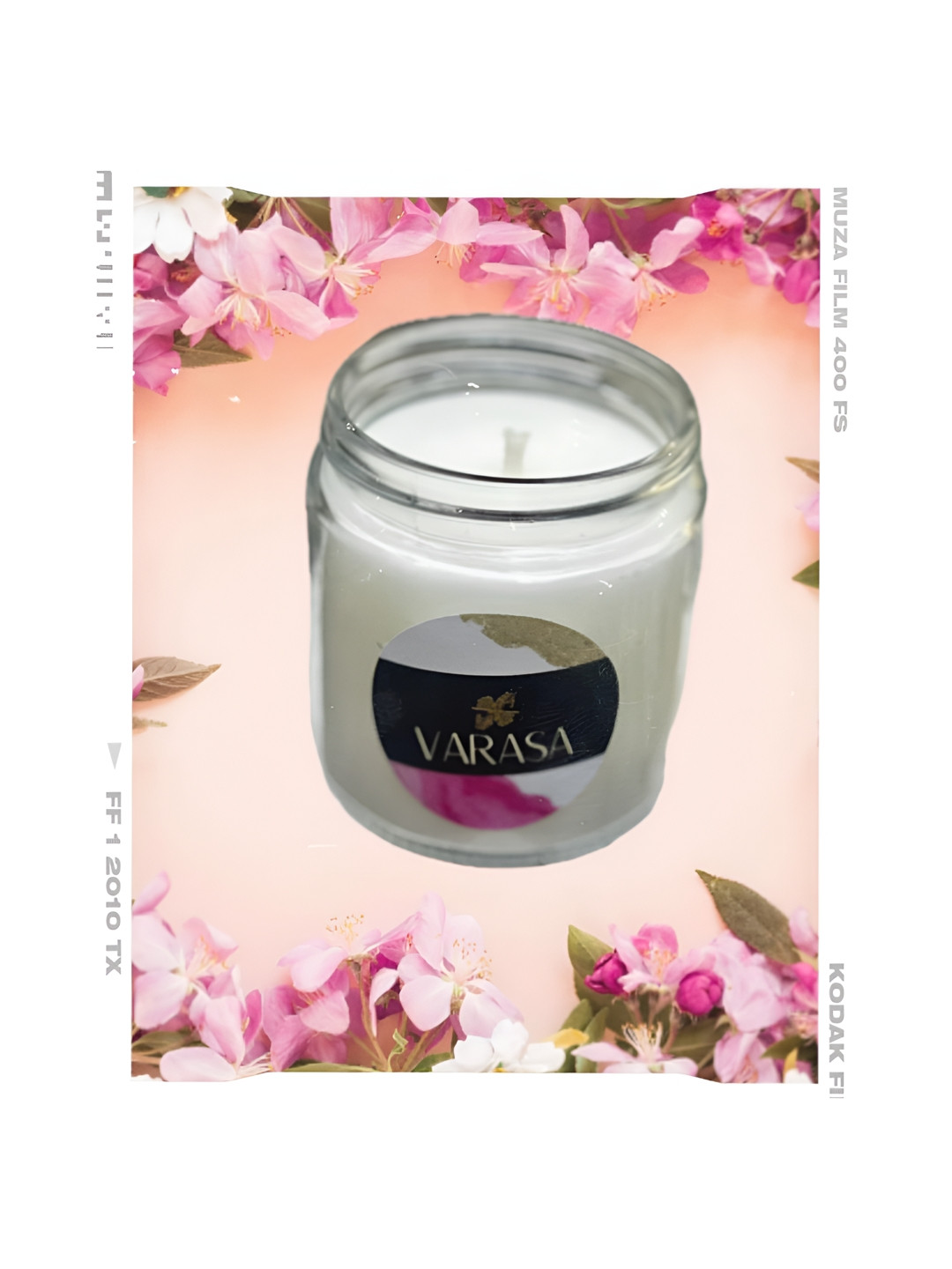 VARASA White 2 Pieces Round Scented Jar Candles