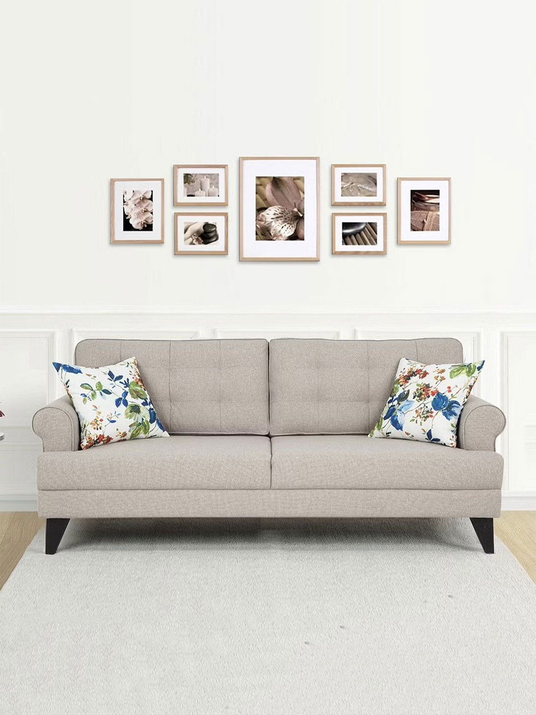 HomeTown Beige 3 Seater Sofa