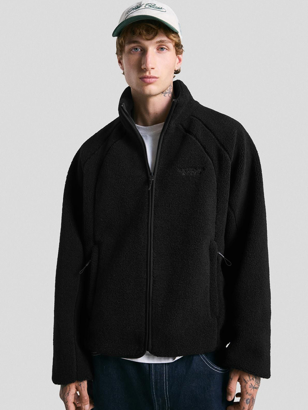 Bershka Men Fashion Faux Shearling Jacket