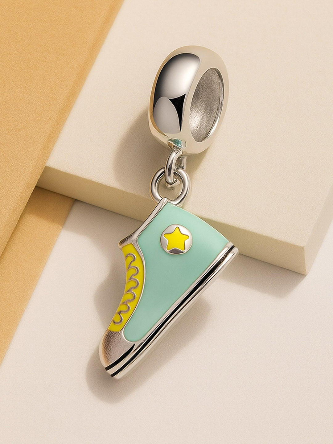 TOUCH925 Unisex Sterling Silver Sneaker Shoe Enamelled Pendant