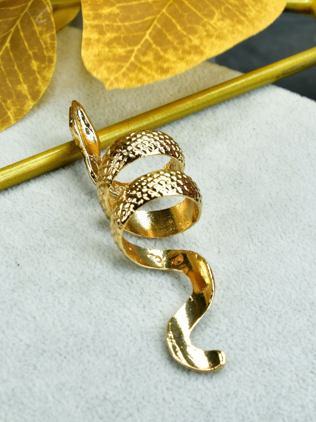 SOWPEACE Stainless Steel Gold-Plated Snake Shaped Drop Earrings