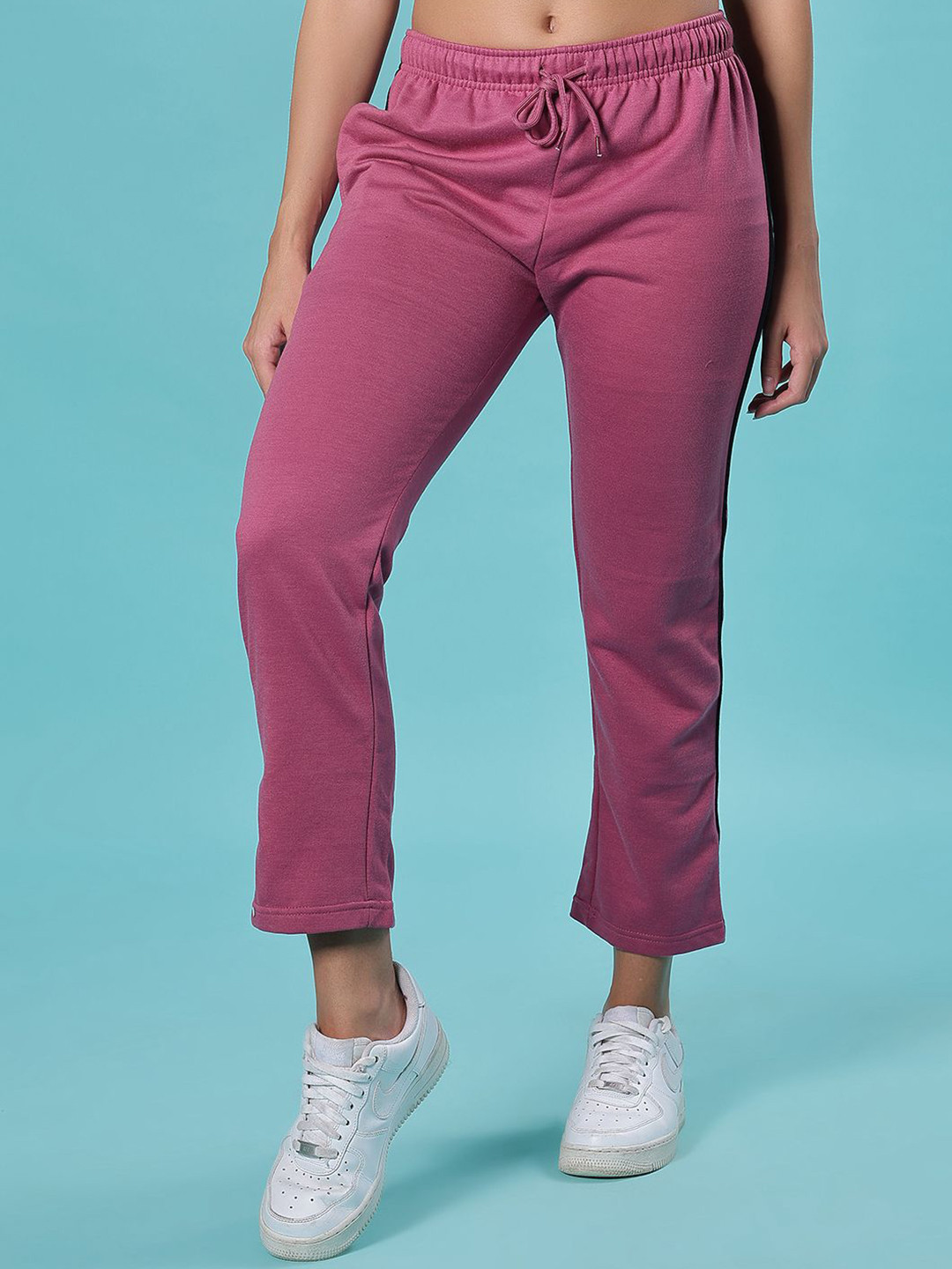 V-Mart Women Mid Rise Side Panel Straight Lounge Pants