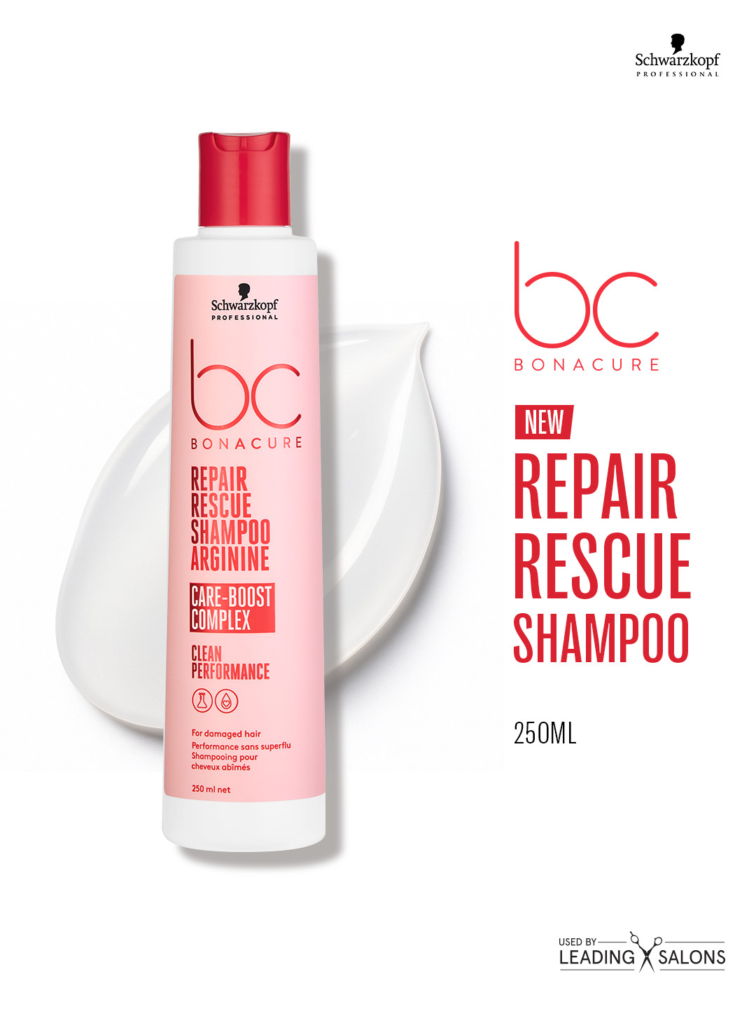 Schwarzkopf PROFESSIONAL Bonacure Repair Rescue Shampoo with Arginine For Dry Hair-250ml