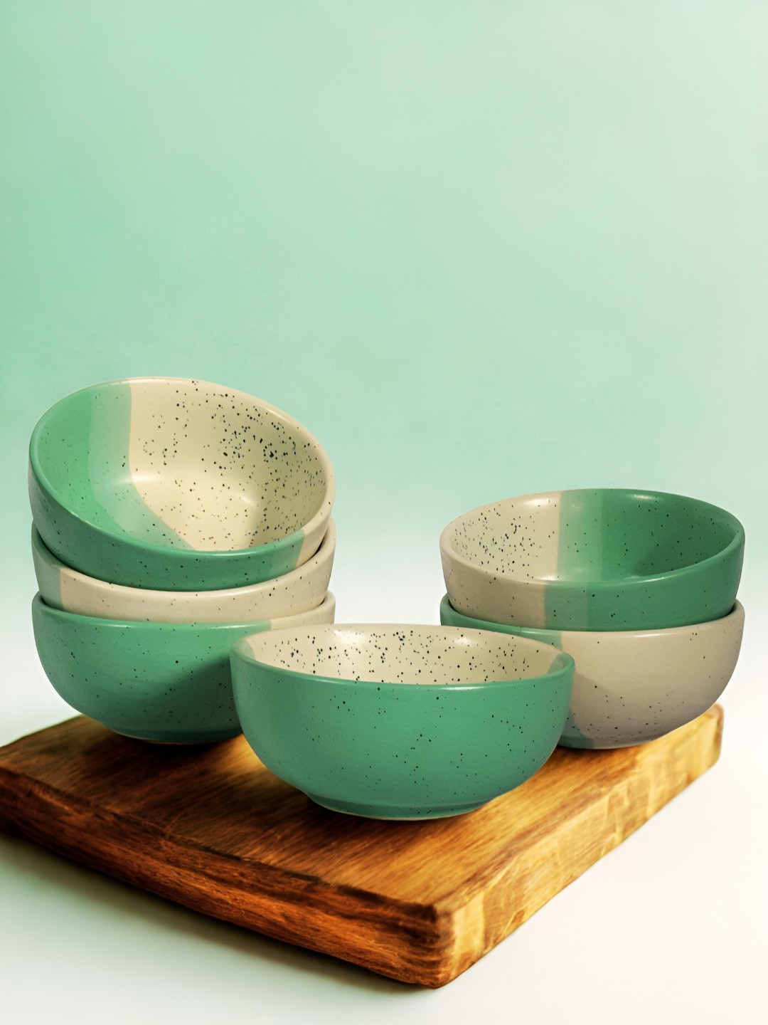 yourowndcor Freakway Beige 6 Pieces Dishwasher & Microwave Dual-Tone Ceramic Serving Bowls