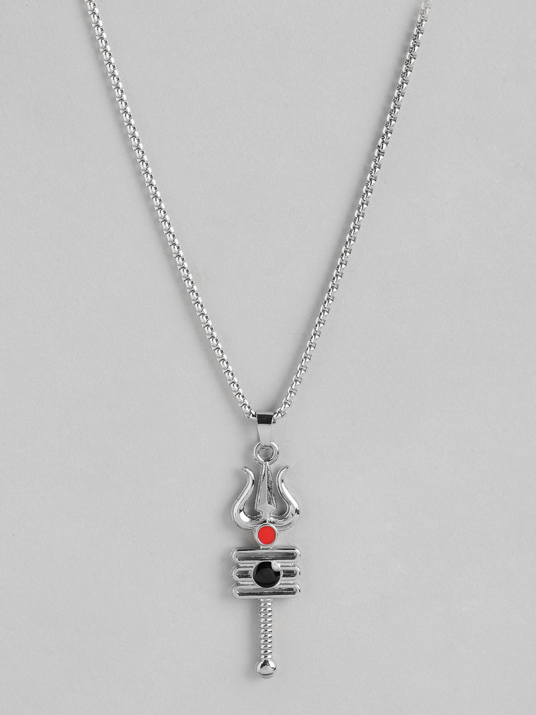 PARIS HAMILTON Silver-Plated Trident Trishul Divine Rustik Pendant with Chain