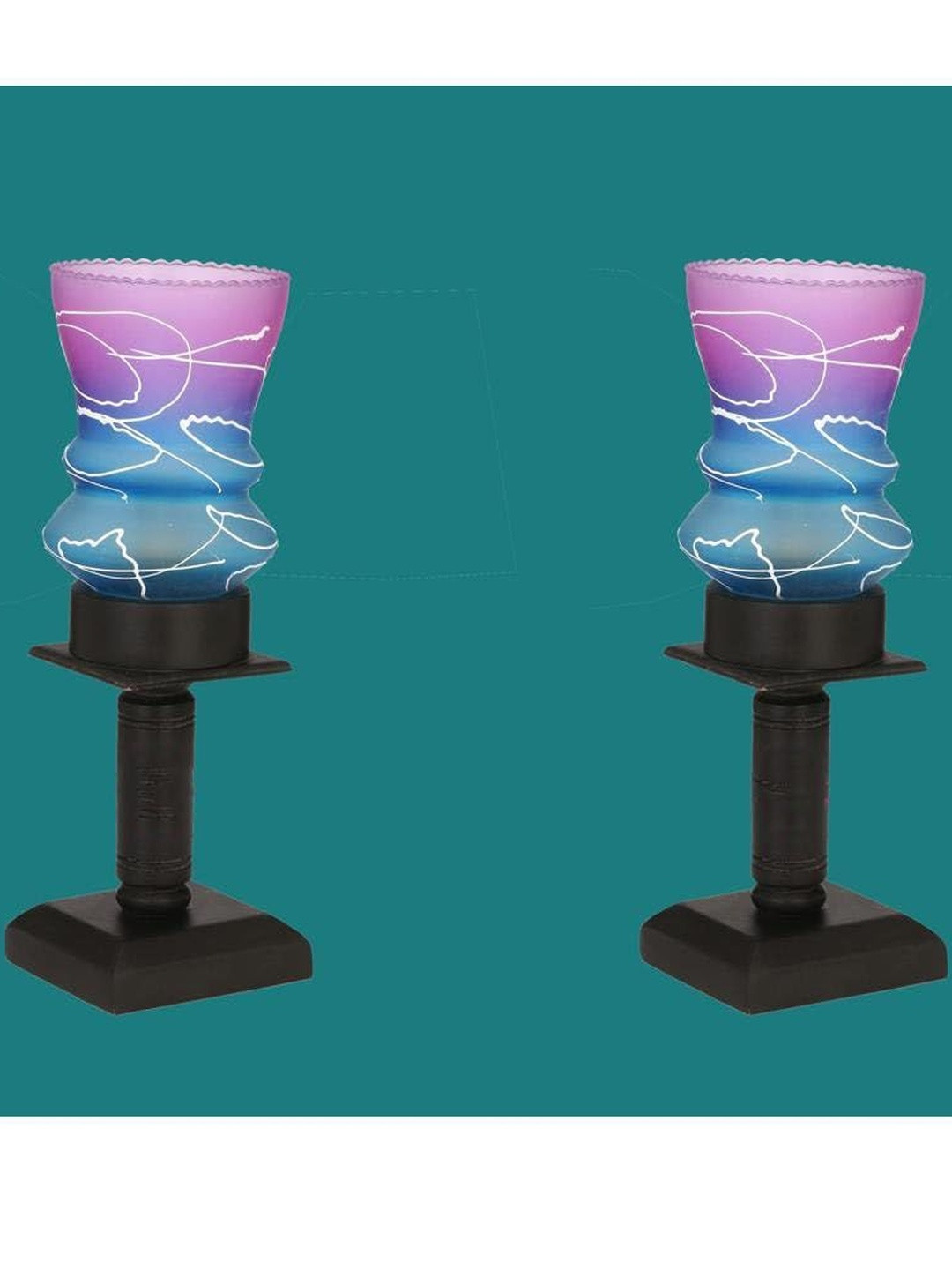 1ST TIME Purple Glass Cylinder Table Lamps