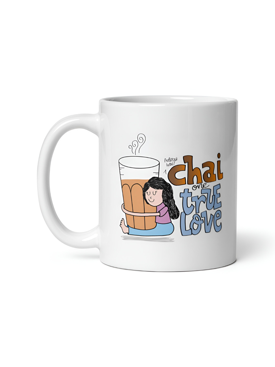 KoolTech White & Blue Typography Printed Ceramic Mug