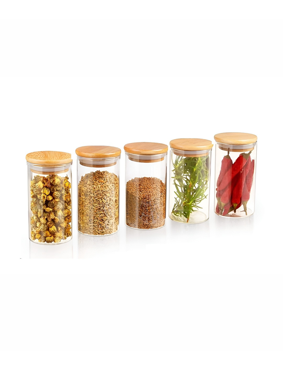 Virtuous 3 Pcs Transparent Airtight Flip Top Glass Jar-0.32 L