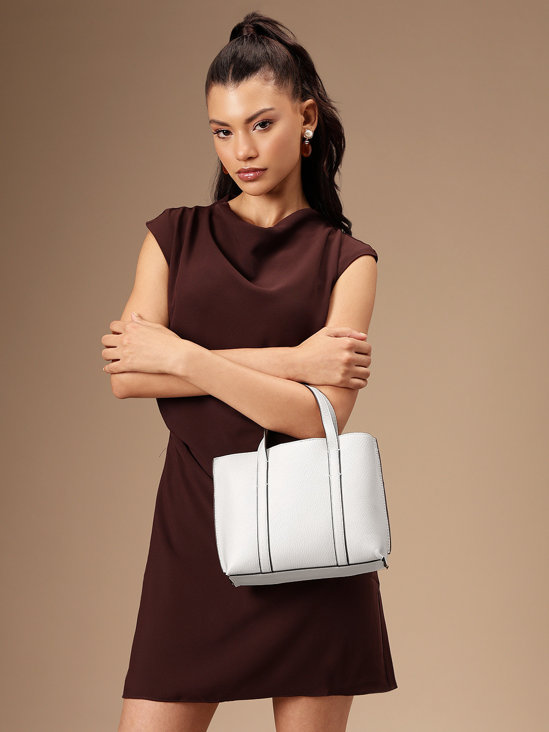 PARFOIS Solid Small Structured Handheld Bag