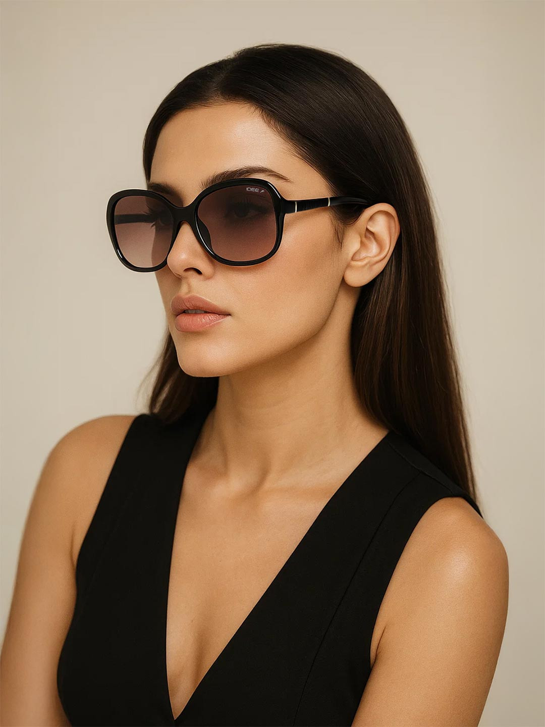 IDEE Women Orange Lens & Black Butterfly Sunglasses with Polarised Lens IDS2540C5PSG