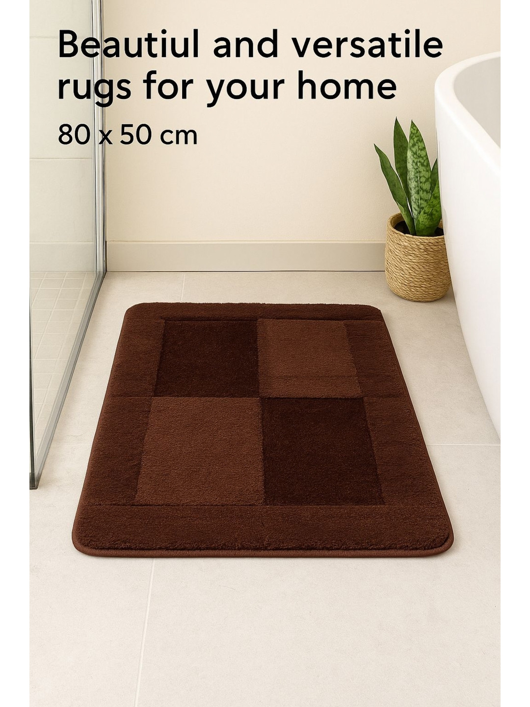 winner Brown Anti-Skid Checked Polypropylene Floor Mat