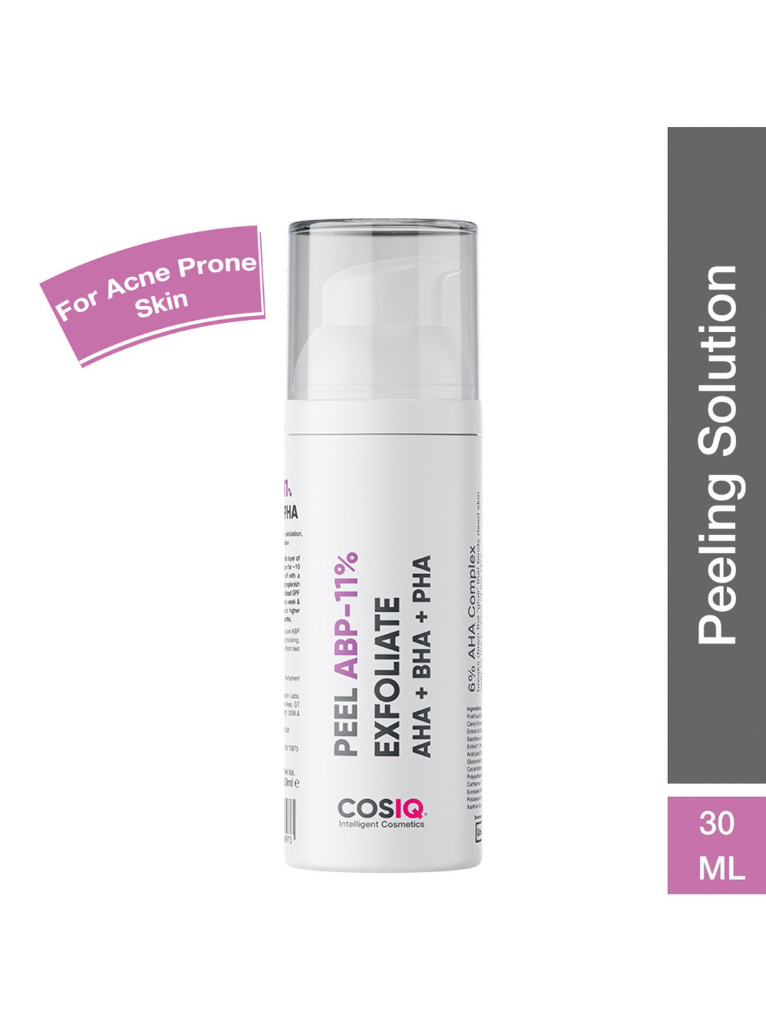 CosIQ ABP-11% Beginner Friendly Exfoliating Peeling Solution for Weekly Glow - 30 ml