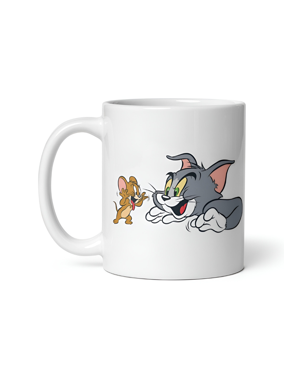 KoolTech White & Grey Cartoon Characters Printed Ceramic Mug