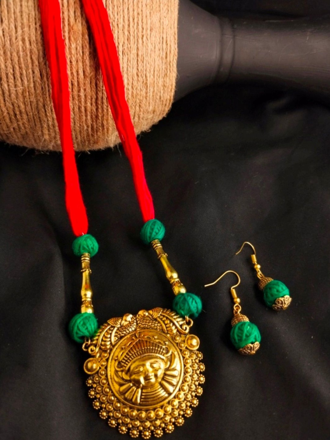 JewelSana Antique Gold German Silver Necklace