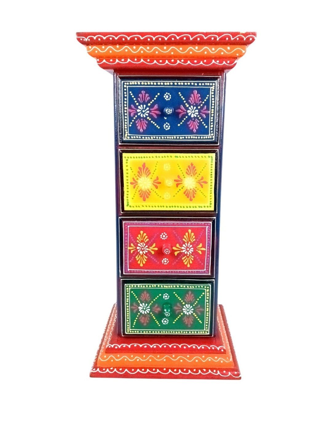 apka mart Pillar Art 4 Drawers Side Table