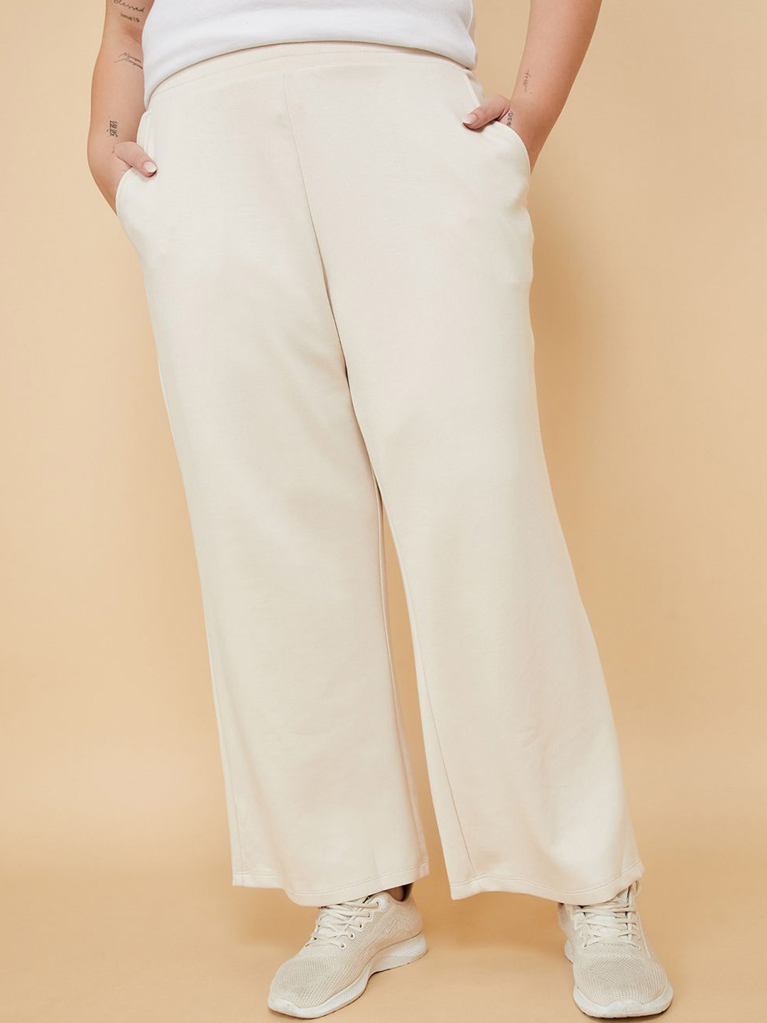 max Women Plus Size Wide Leg Sports Track Pants