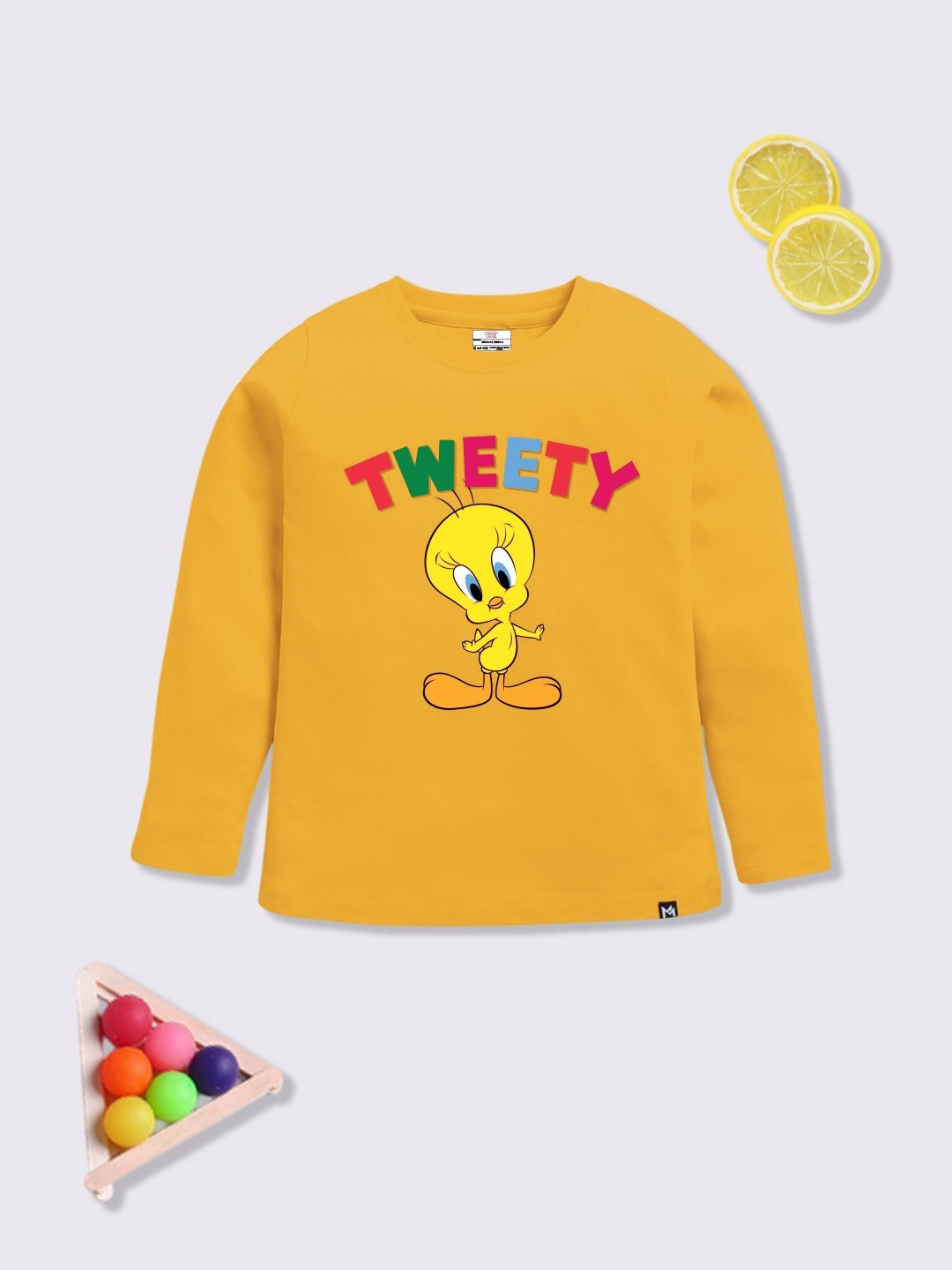YK X Minute Mirth Girls Tweety Bird Printed Cotton T-shirt