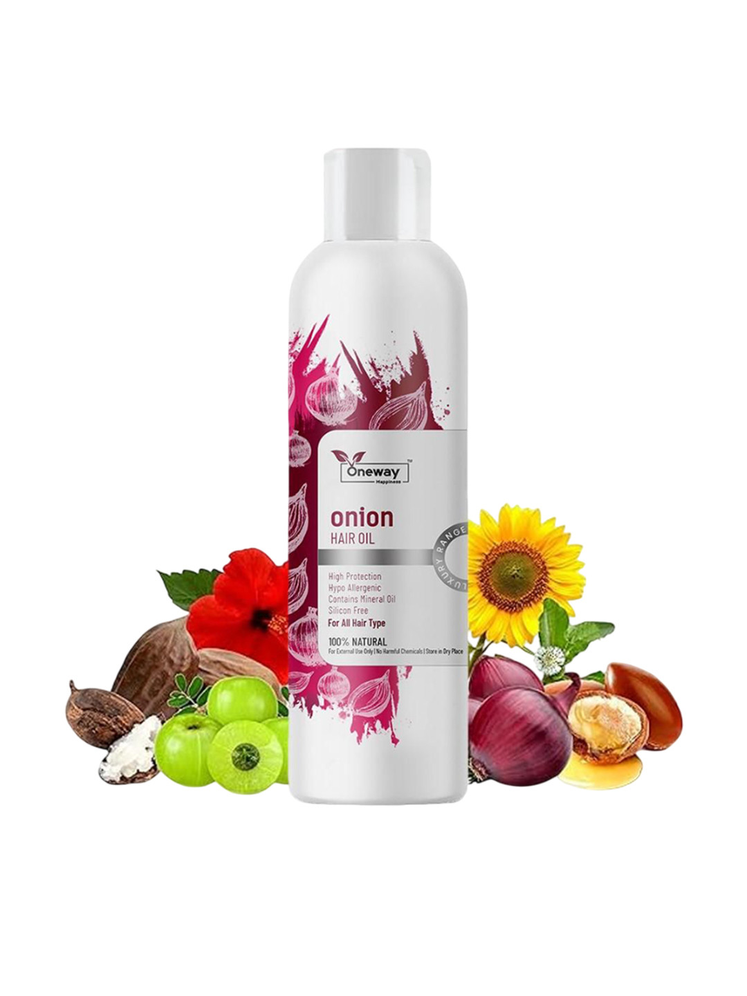 Oneway Happiness Red Onion Hair Oil For Hair Fall Control - 100 ml