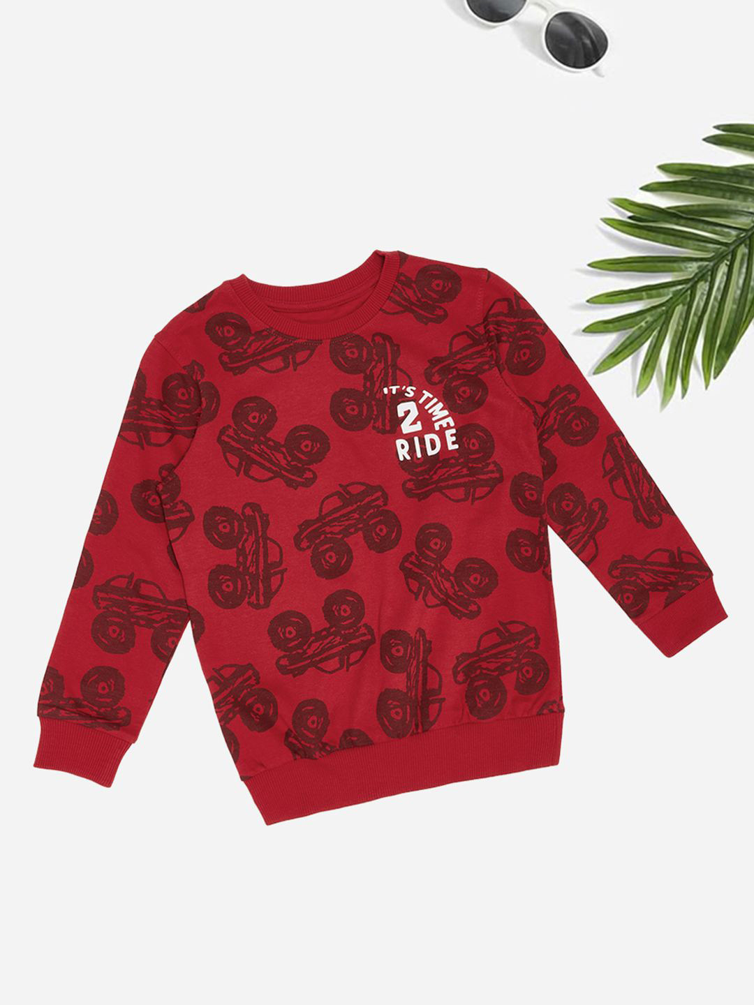 Pantaloons Junior Boys Conversational Printed Round Neck Long Sleeves Sweatshirt