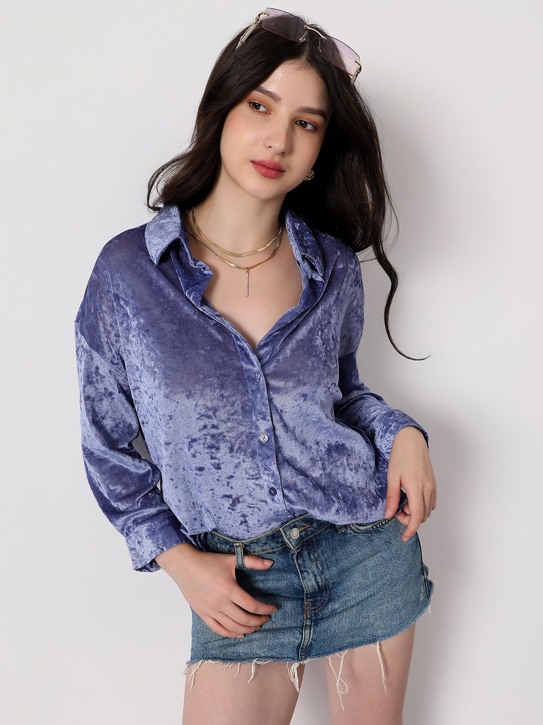 PINACOLADA Comfort Velvet Oversized Casual Shirt
