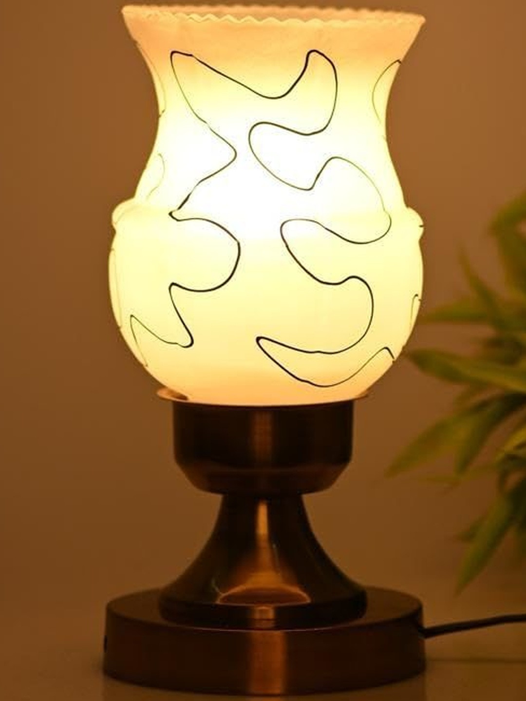 1ST TIME Unisex Self Assembly Glass Cylinder Table Lamps with Adjustable Cord