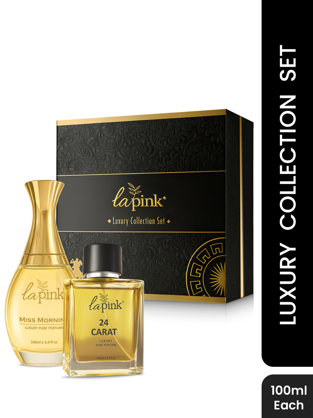 La Pink Set Of 2 Miss Morning & 24 Carat Long Lasting Perfume - 100 ml Each